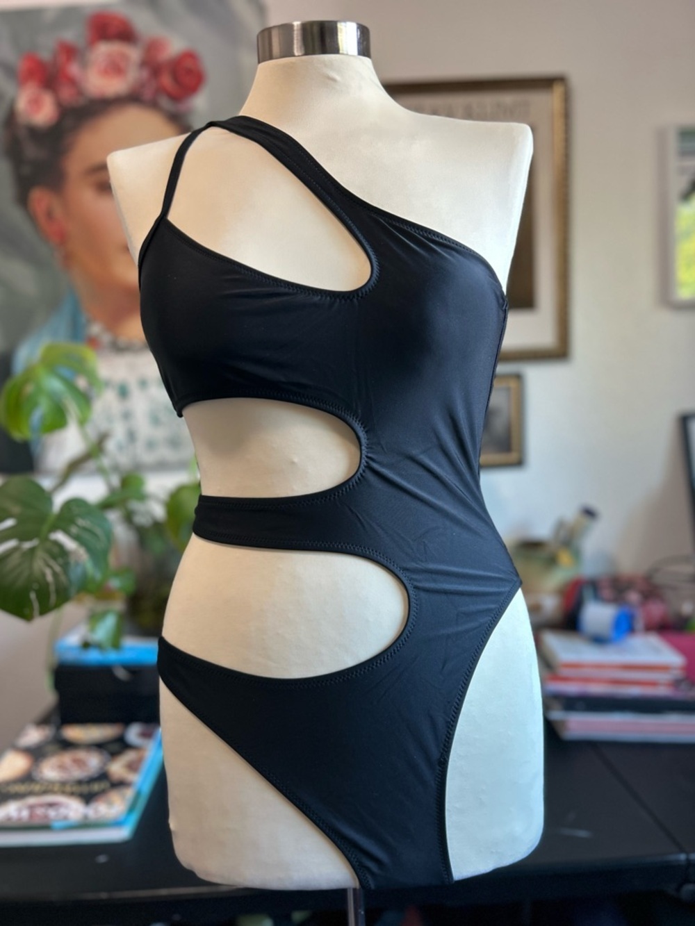 Yira Black one piece bikini with cutouts size M